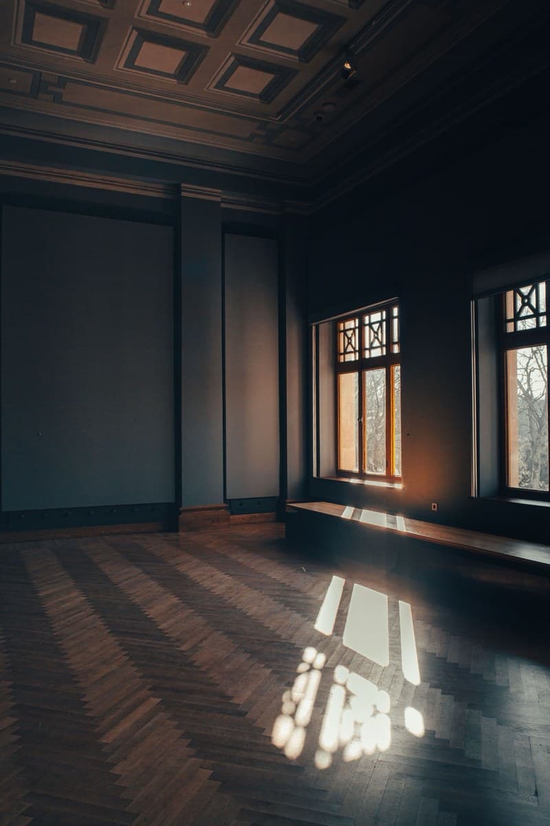 The living room as it was photographed